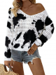 Women's Solid Casual Knit - V-Neck Long-Sleeve Cutout