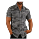 Loose Men's Linen Collared Shirt - Casual Chest Pocket