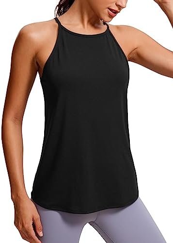 Halter Tank Tops for Women High Neck Workout Tops Flowy Cami Tanks Sleeveless Tops Athletic Yoga Shirts