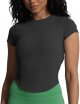 Women's Short Sleeve T-Shirts Support Workout Gym Yoga Curve Longline Crop Top