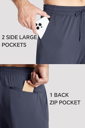 Men's Joggers Stretch Sweatpants with Pockets, Tapered Athletic Pants for Gym Workout and Casual Wear
