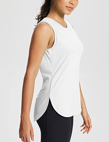 Women's Workout Tank Tops Sleeveless Athletic Tennis Exercise Running Shirts with Side Slit