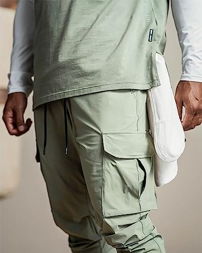 Men Cargo Jogger Lightweight Tapered Hiking Pants Sport Running Quick Dry Sweatpants for Training