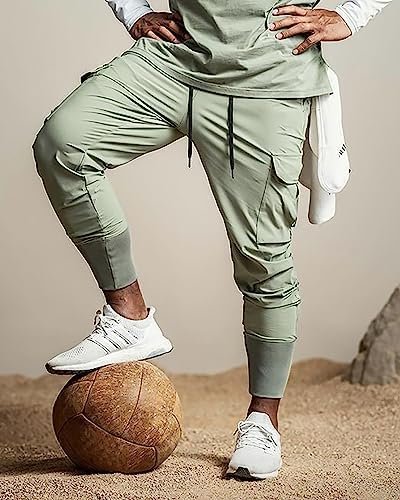Men Cargo Jogger Lightweight Tapered Hiking Pants Sport Running Quick Dry Sweatpants for Training