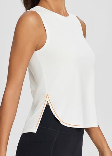 Workout Tank Tops for Women Sleeveless Athletic Tops Flowy Soft Loose Fit Hip Length Running Shirts Gym Quick Dry